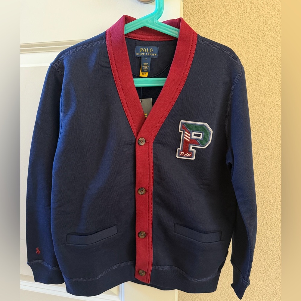 Ralph Lauren Navy and Red Cardigan